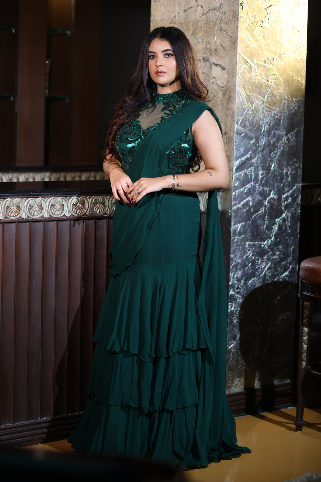 Vyana Pre-draped Saree Set