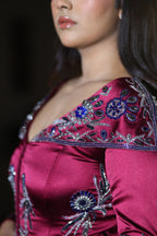 Gulnaar Peplum Top Skirt Set