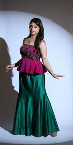 Amara Peplum Top Skirt Set