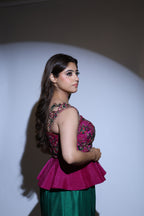 Amara Peplum Top Skirt Set