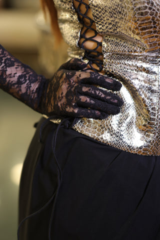 Golden Venom Top Skirt Set