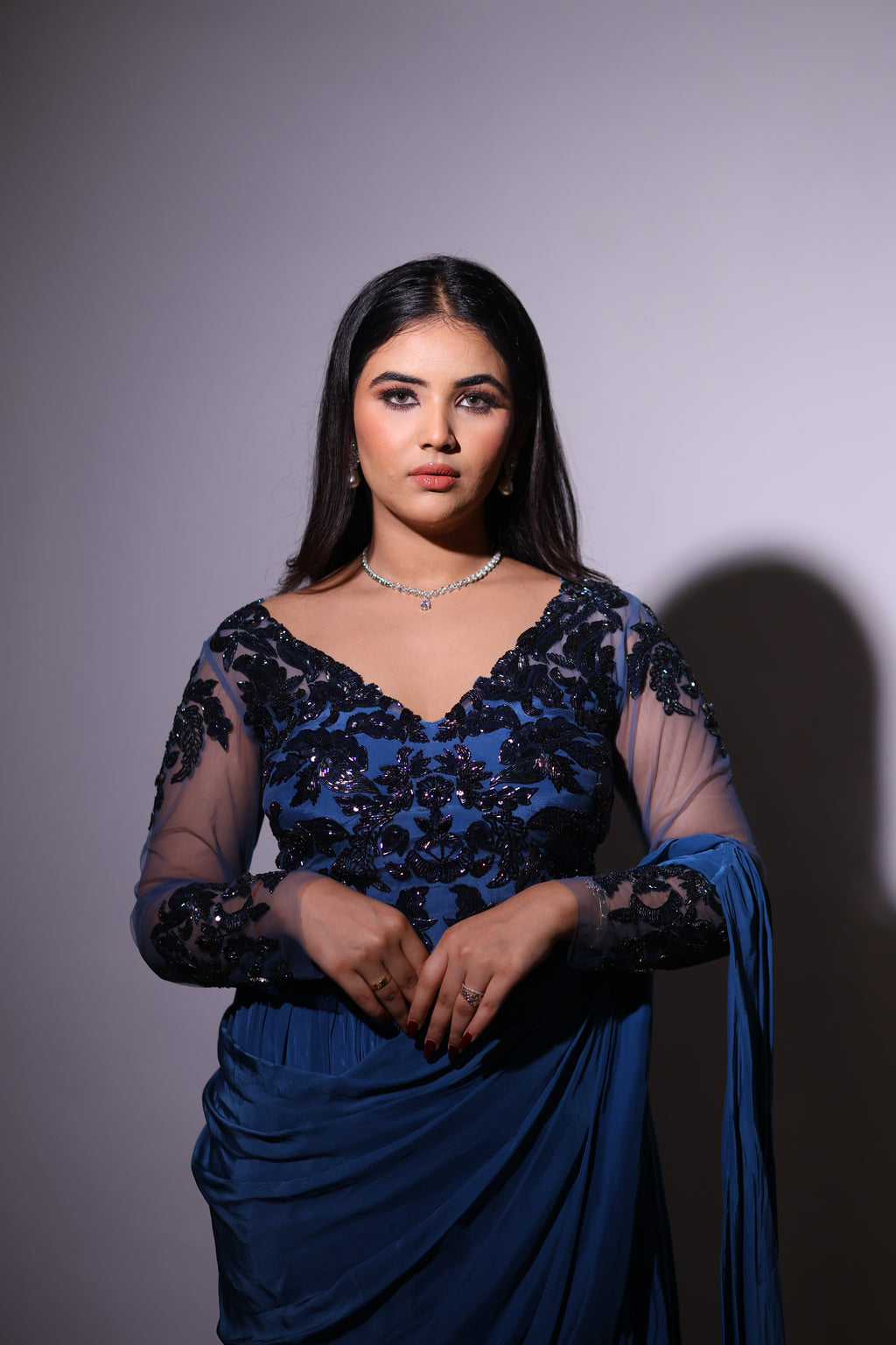 Lyria Pre-draped Saree Set