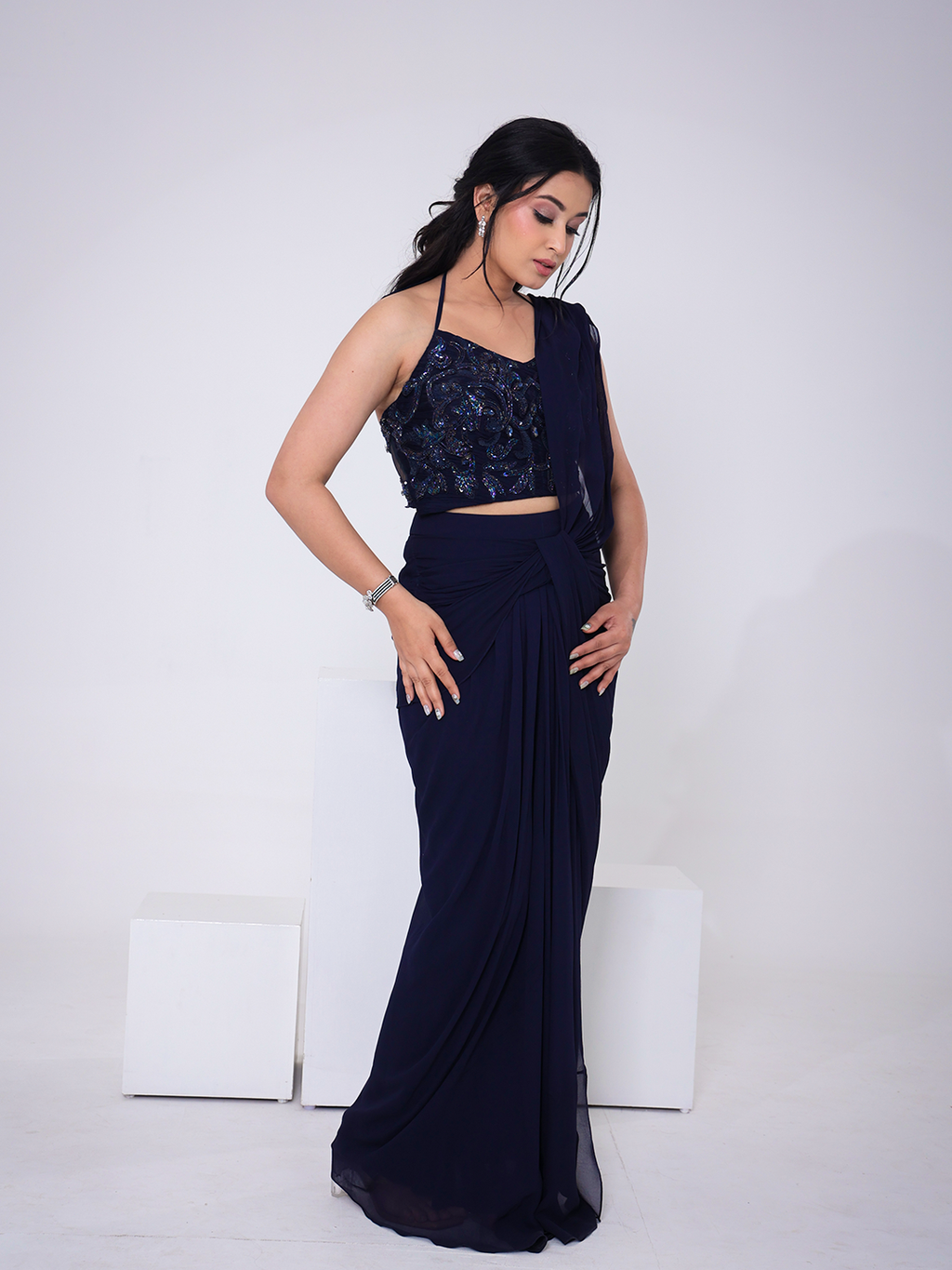 Iraaya Pre-draped Saree Set
