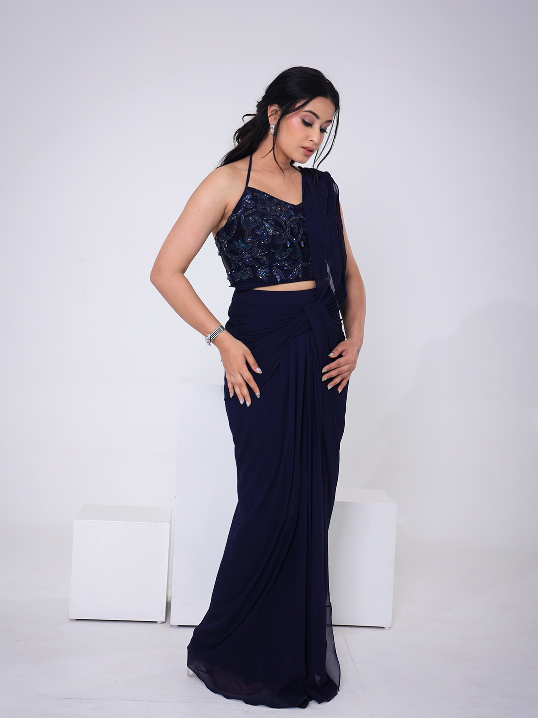 Iraaya Pre-draped Saree Set