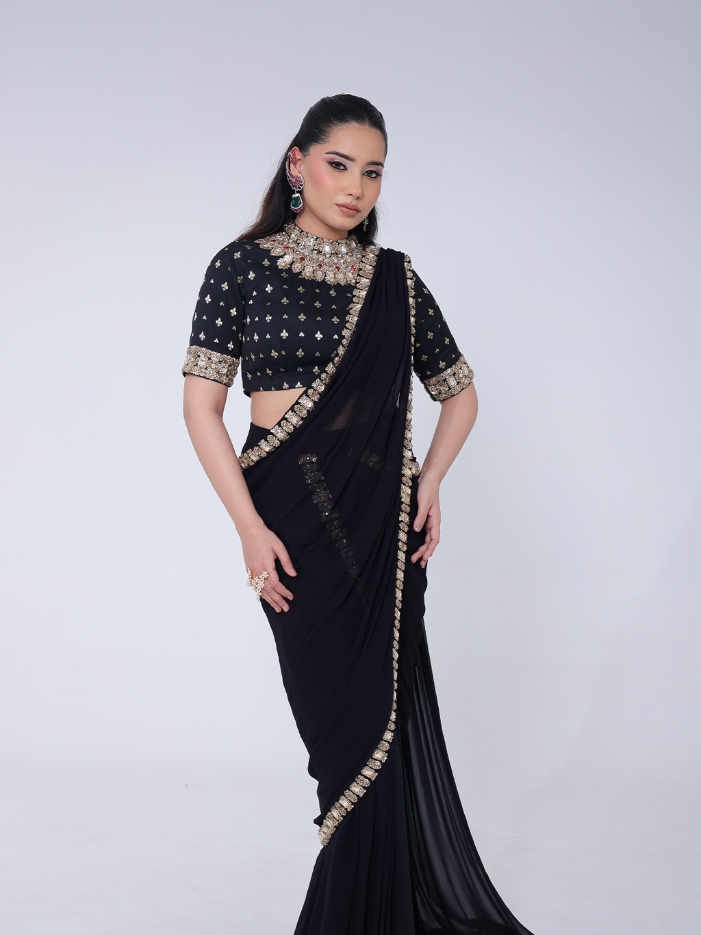 Rajeshwari Pre-draped Saree Set