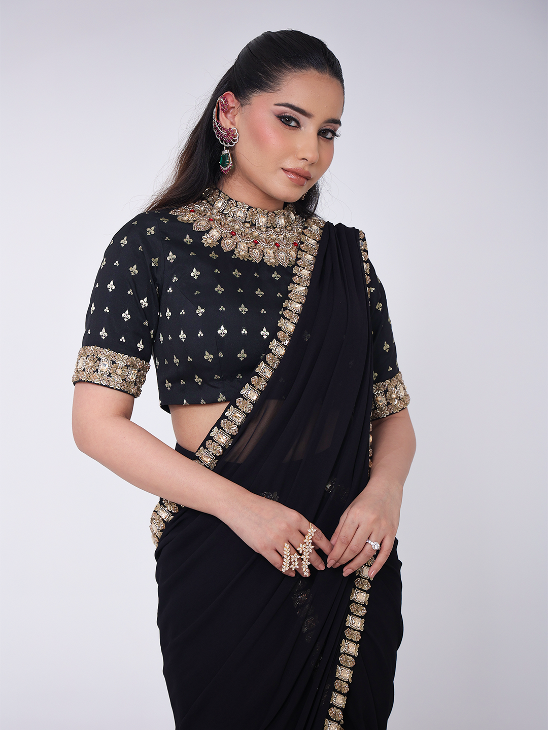Rajeshwari Pre-draped Saree Set